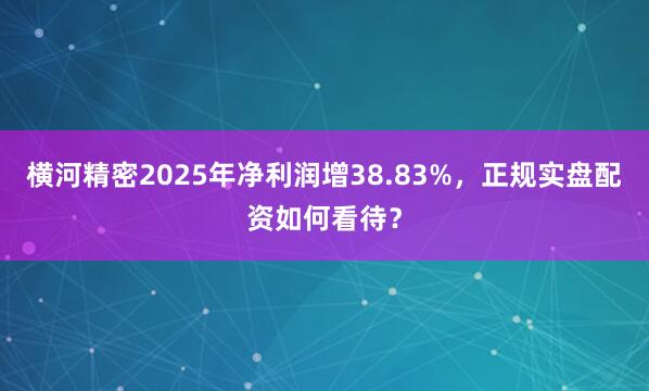 横河精密2025年净利润增38.83%，正规实盘配资如何看待？