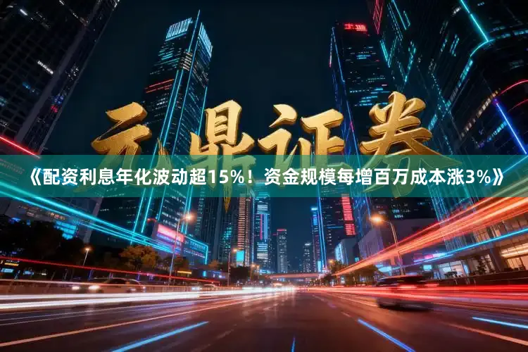 《配资利息年化波动超15%！资金规模每增百万成本涨3%》