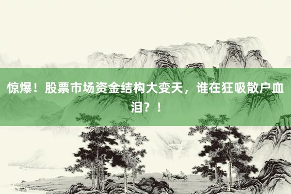 惊爆！股票市场资金结构大变天，谁在狂吸散户血泪？！