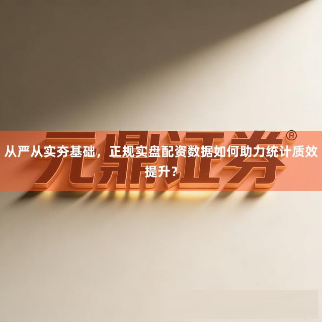 从严从实夯基础，正规实盘配资数据如何助力统计质效提升？