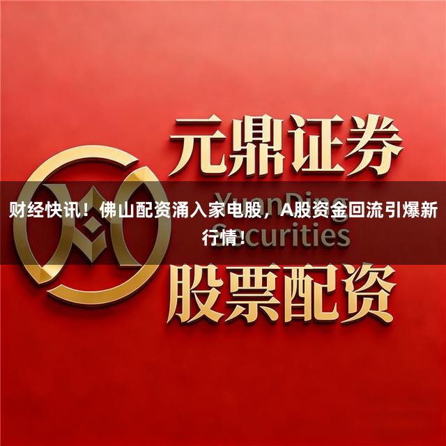 财经快讯！佛山配资涌入家电股，A股资金回流引爆新行情！
