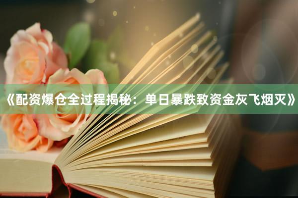 《配资爆仓全过程揭秘：单日暴跌致资金灰飞烟灭》