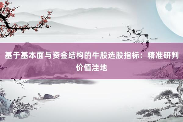 基于基本面与资金结构的牛股选股指标：精准研判价值洼地
