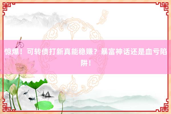 惊爆!可转债打新真能稳赚?暴富神话还是血亏陷阱!